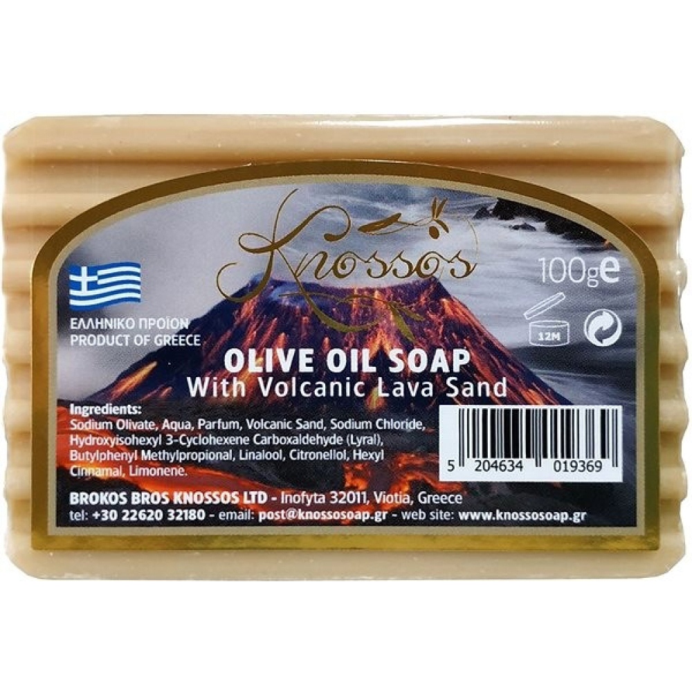 Olivové mýdlo s vulkanickým lávovým pieskom 100 g KNOSSOS