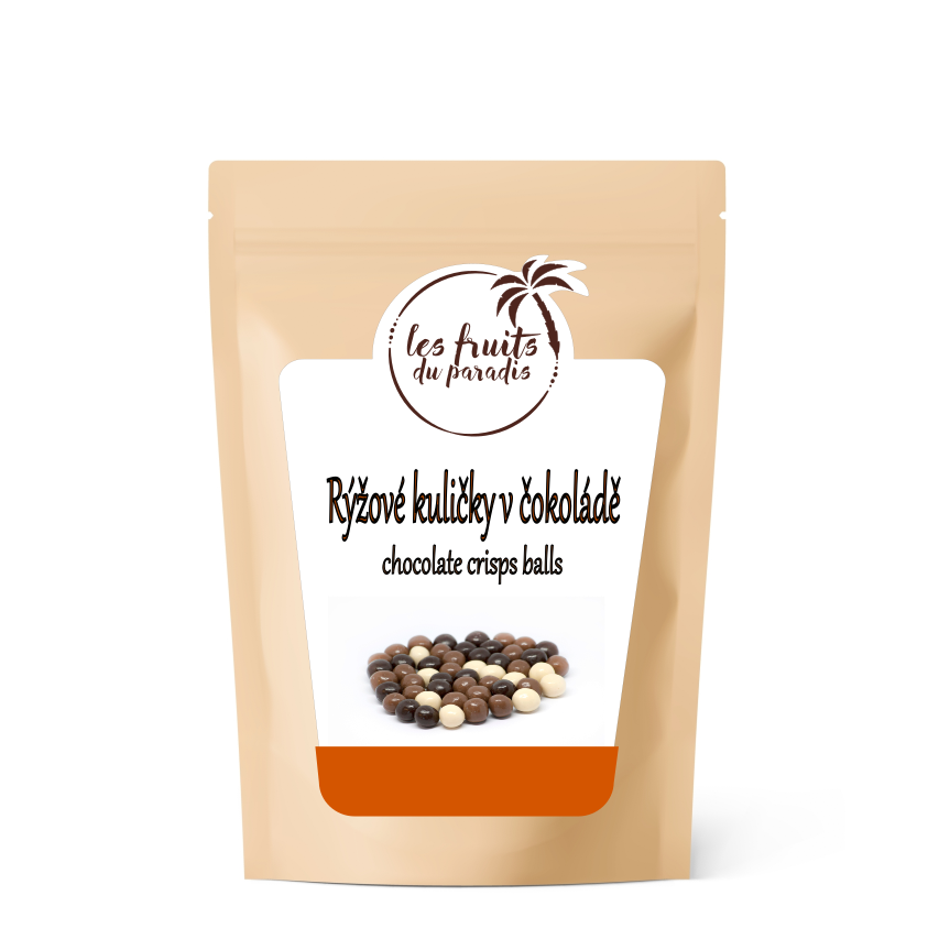 Pufované ryžové guľôčky v troch čokoládach 200 g LES FRUITS DU PARADIS