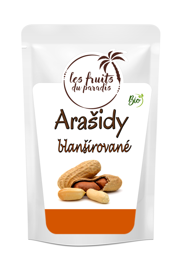 Blanšírované arašidy RAW BIO 500 g LES FRUITS DU PARADIS