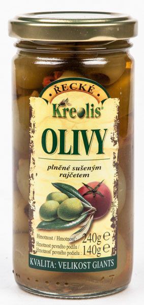 Grécke olivy so sušenými paradajkami KREOLIS 240 g KREOLIS