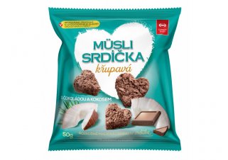 Musli srdiečka chrumkavé s čokoládou a kokosom 50g , Semix 50 g SEMIX