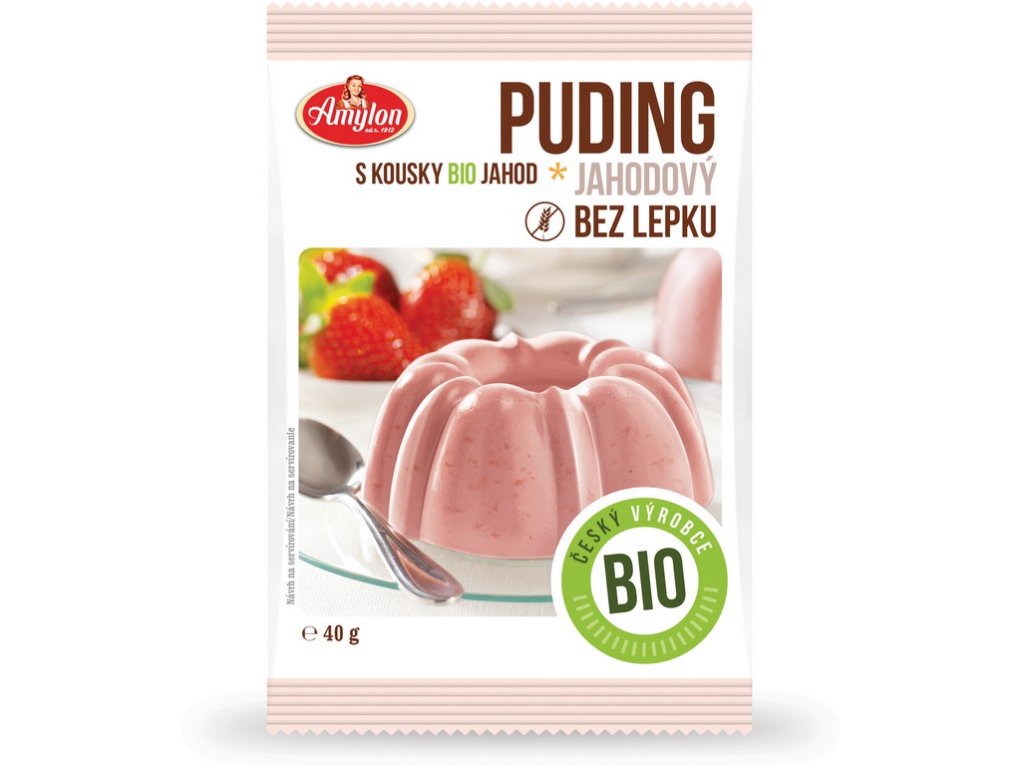Jahodový puding BIO 40 g AMYLON
