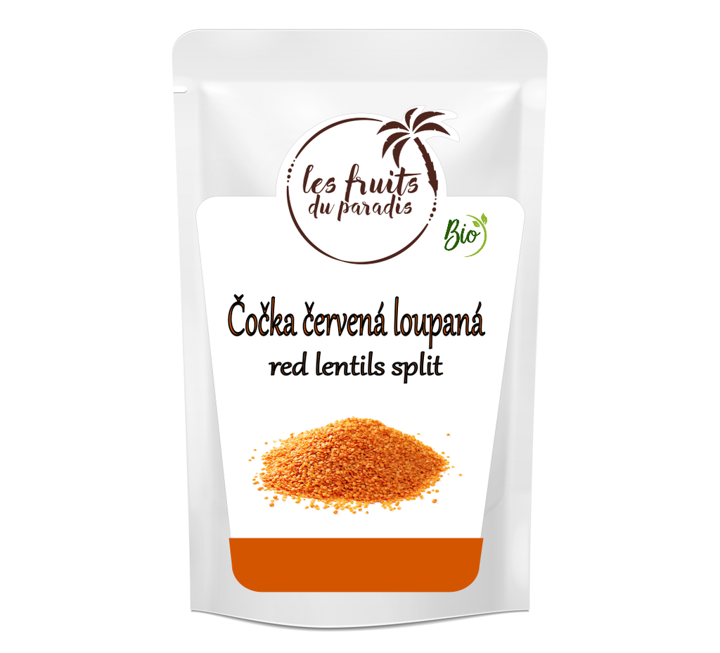 Červená šošovica polovičky BIO 1 kg LES FRUITS DU PARADIS