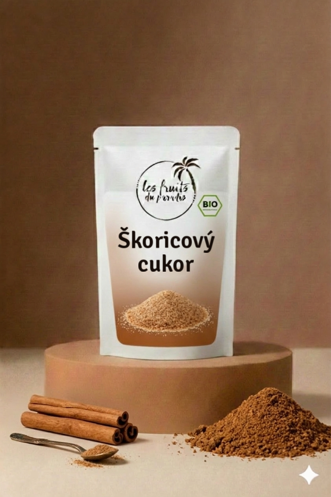 Škoricový cukor 13% BIO 250 g LES FRUITS DU PARADIS