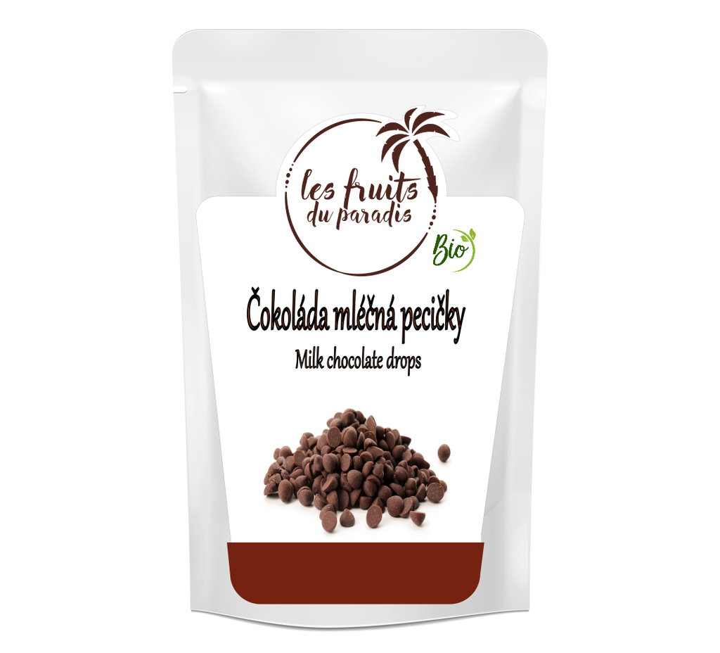 Mliečna čokoláda BIO - kvapky 10 mm 500 g LES FRUITS DU PARADIS