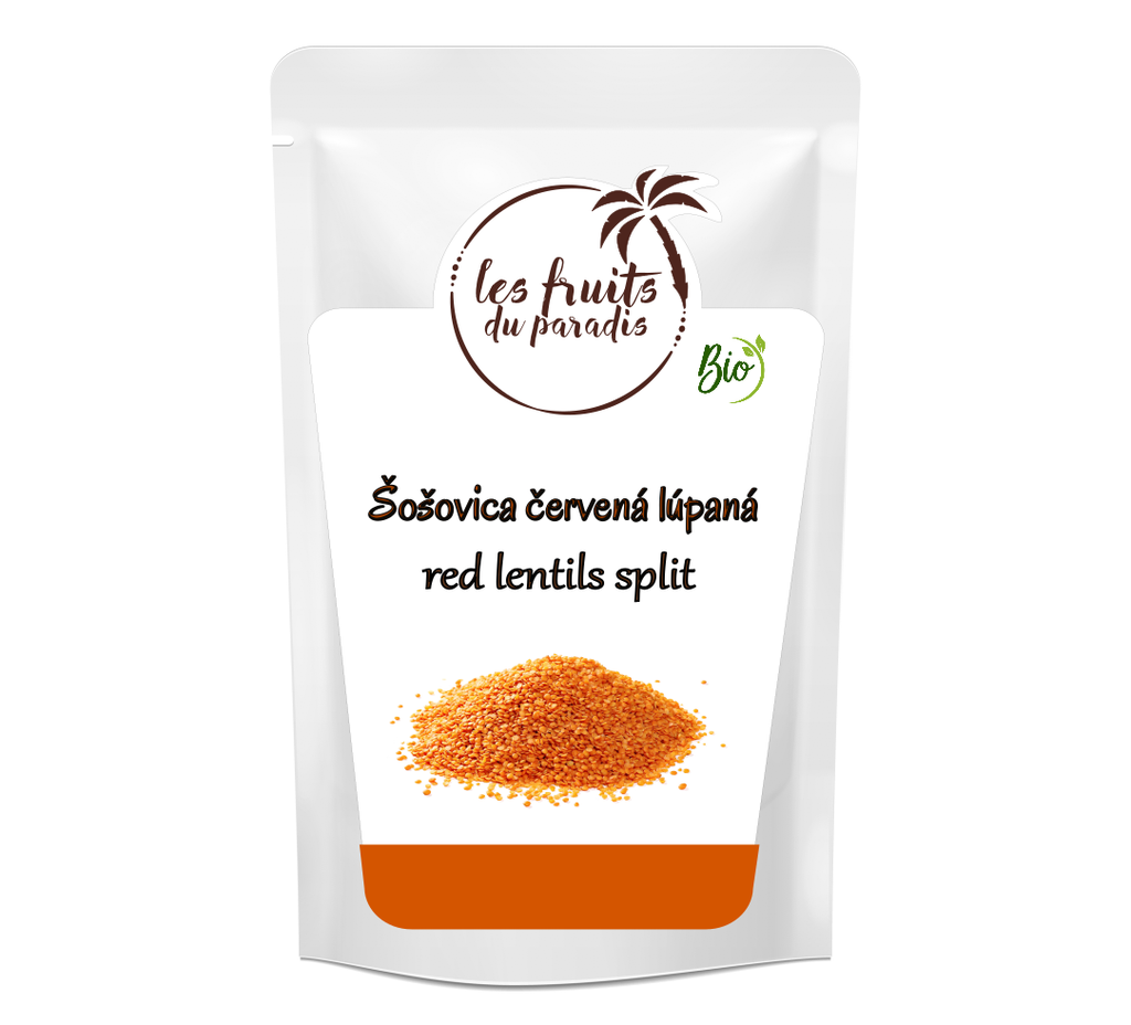 Červená šošovica polovičky BIO 500 g LES FRUITS DU PARADIS