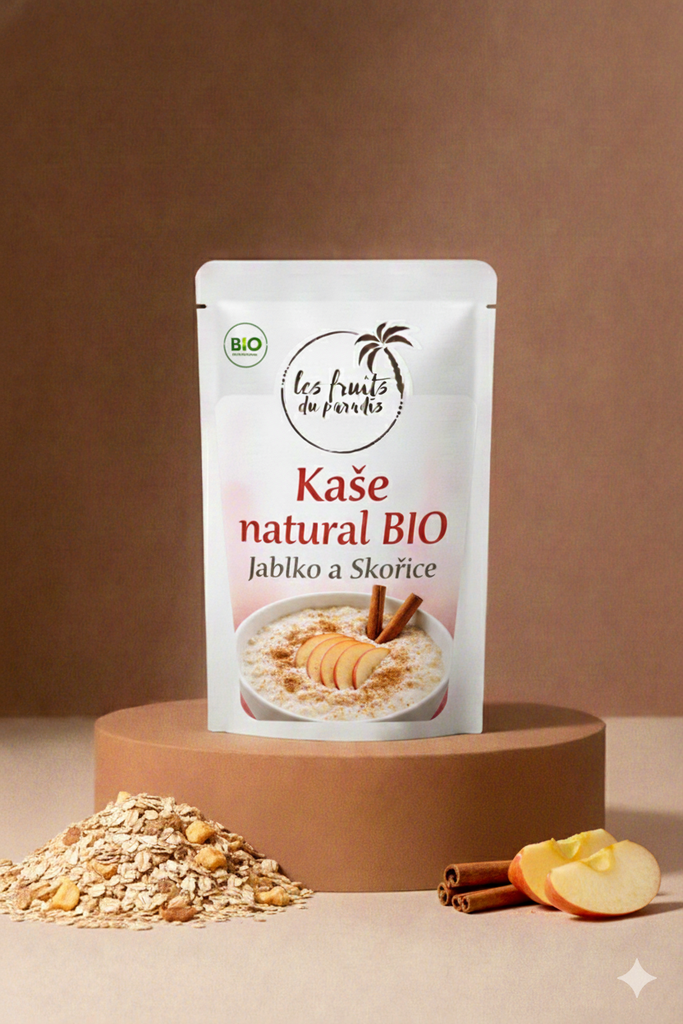 Kaša prírodná BIO Jablko a škorica 250 g LES FRUITS DU PARADIS