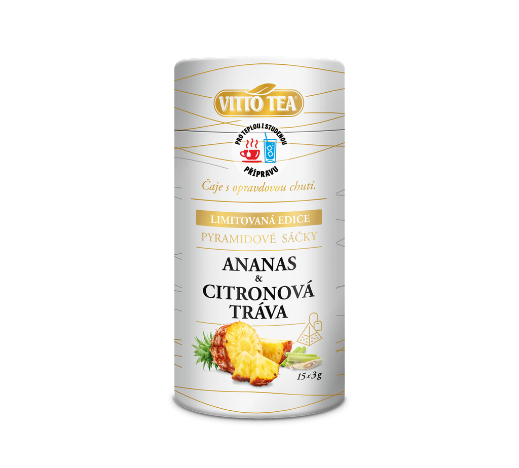 TUBUS Hot & Cold ananás a citrónová tráva 45 g VITTO TEA