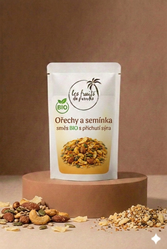 Zmes orechov a semien BIO s príchuťou syra 300 g LES FRUITS DU PARADIS