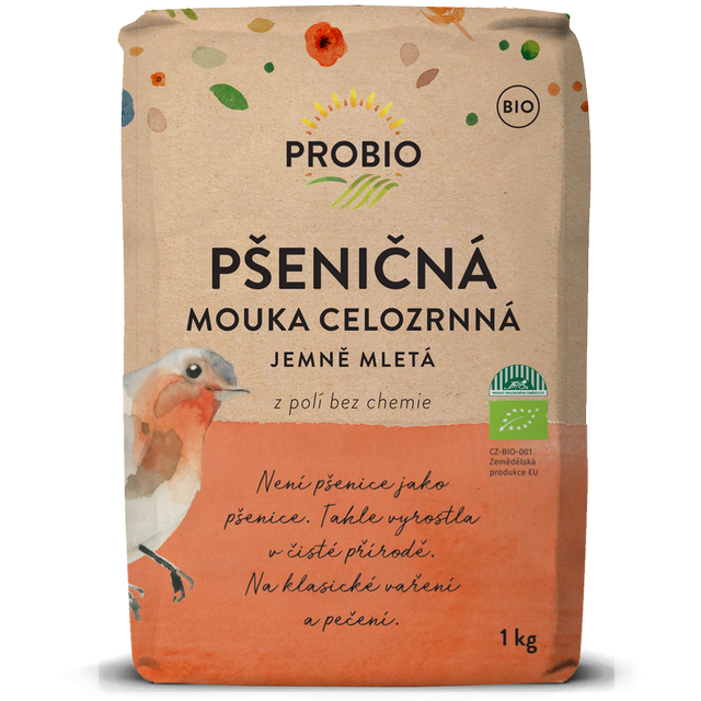 Celozrnná múka jemne mletá BIO 1 kg PROBIO
