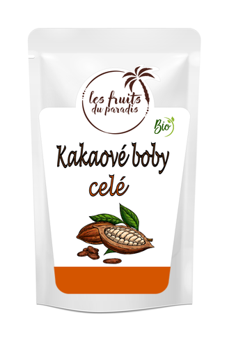 [758-1] Kakaové boby celé RAW BIO 1 kg LES FRUITS DU PARADIS