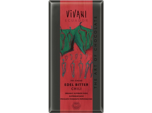 [4233] Horká čokoláda s chilli Bio vegan 100g Vivani 100 g VIVANI