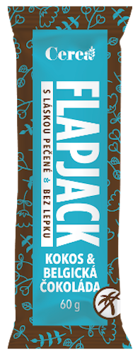 [C011] Flapjack belgická čokoláda s mandľami a kokosom, bez lepku 60 g CEREA