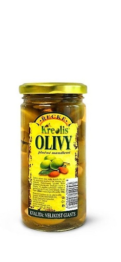 [ST18969] Grécke zelené olivy s mandľami KREOLIS 240 g KREOLIS