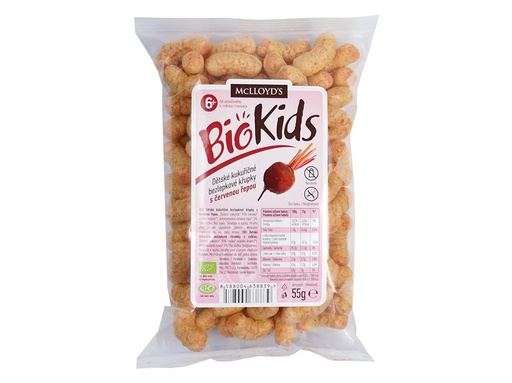 [NJ5638] Bio Křupky kukuřičné s červenou řepou 55g, McLLloyds 55 g