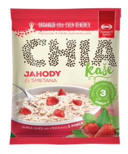 [SEM01098] Ovsená chia kaša s jahodami a smotanou 65 g SEMIX