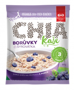 [SEM01097] Ovsená chia kaša s čučoriedkami a srvátkou 65g , Semix 65 g SEMIX