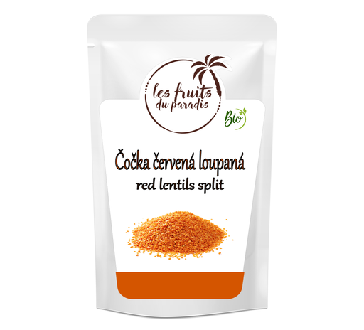 [636-1] Červená šošovica polovičky BIO 1 kg LES FRUITS DU PARADIS