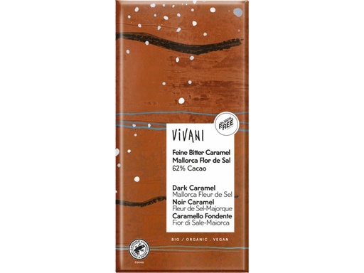 [V3412] Bio horká čokoláda s karamelom a soľou 80g, VIVANI 80 g VIVANI