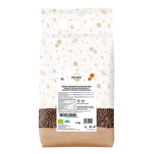 [P71016] GASTRO - Červená šošovica nelúpaná BIO 3 kg PROBIO