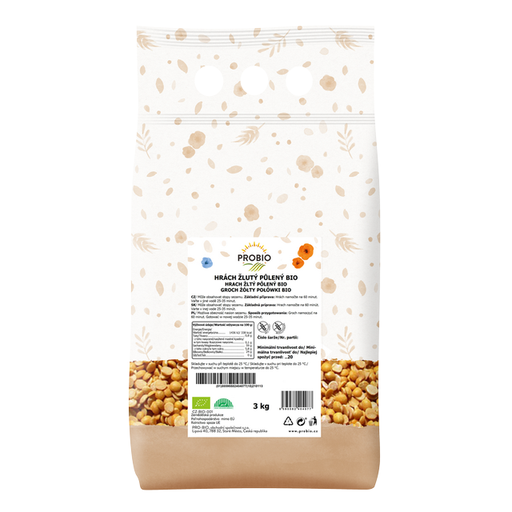 [P71021] Žltý hrášok polený BIO 3 kg PROBIO