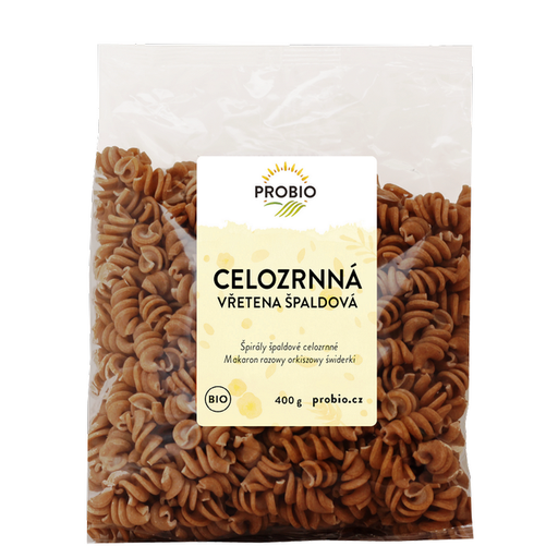 [P910226] Špaldové cestoviny vretená celozrnné BIO 400 g PROBIO