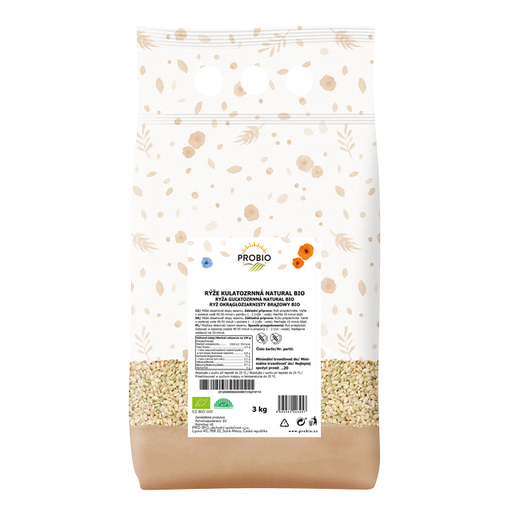 [P77012] Ryža guľatozrnná prírodná BIO 3 kg PROBIO