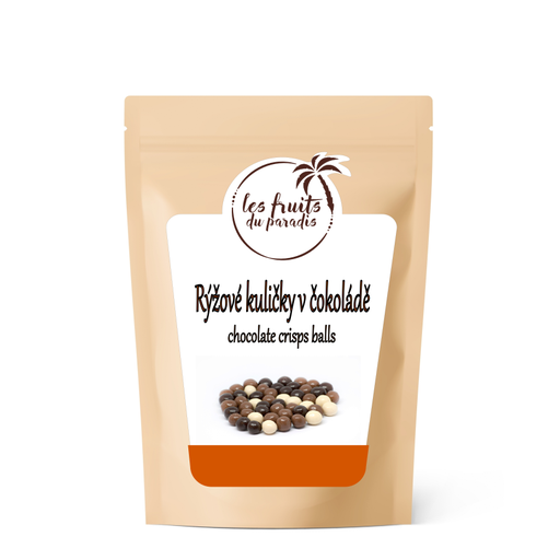[00221-1] Pufované ryžové guľôčky v troch čokoládach 500 g LES FRUITS DU PARADIS