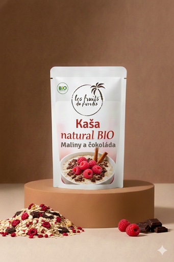 [00661-1] Kaša prírodná BIO Maliny a horká čokoláda 250 g LES FRUITS DU PARADIS
