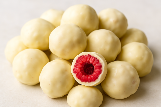 [00711-1] Maliny sušené mrazom v bielej čokoláde 200 g LES FRUITS DU PARADIS