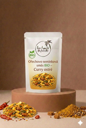 [00827-1] Zmes orechov a semien - Curry ostré BIO 300 g LES FRUITS DU PARADIS