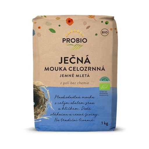 [P375] Jačmenná múka celozrnná jemne mletá BIO 1 kg PROBIO