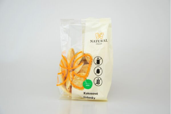 Prírodné bezlepkové sušienky kokosové - 150g NATURAL JIHLAVA 150 g