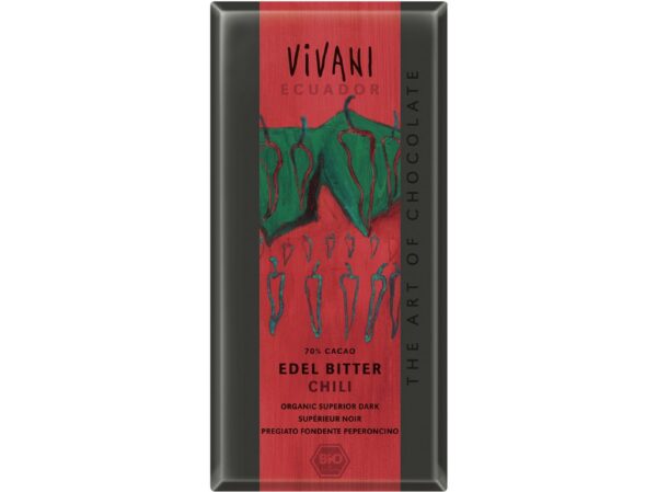 Horká čokoláda s chilli Bio vegan 100g Vivani 100 g VIVANI