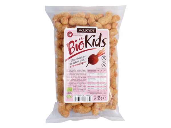 Bio Křupky kukuřičné s červenou řepou 55g, McLLloyds 55 g