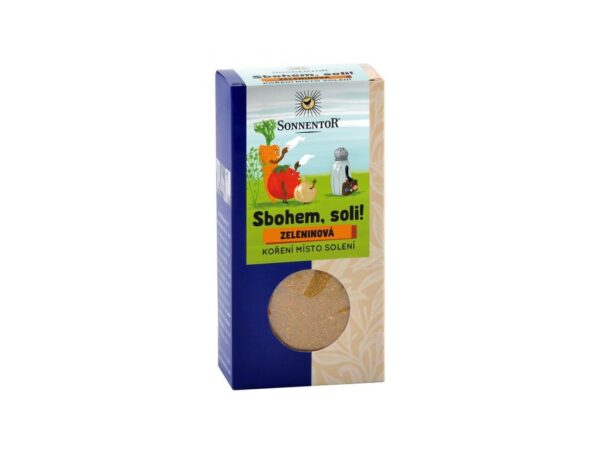 Zmes korenia BIO "Zbohom soľ" Zelenina - krabička 55 g SONNENTOR