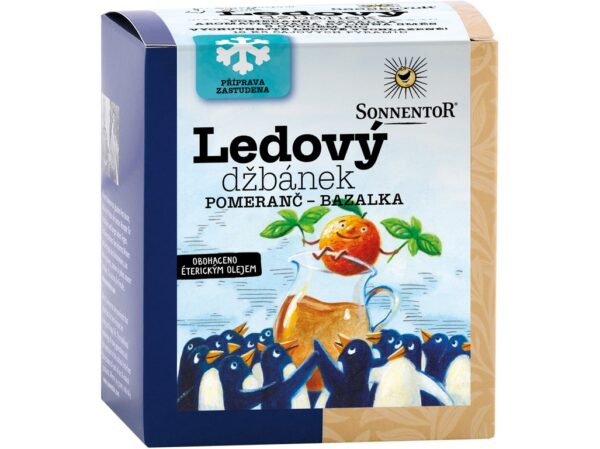 Ľadový džbán pomaranč - bazalka, ochutená bylinkový čaj s ovocím BIO 40 g SONNENTOR