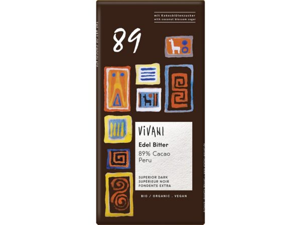 BIO horká čokoláda 89% 80g, VIVANI 80 g VIVANI