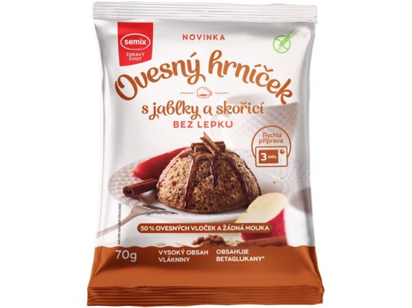 Ovsený hrnčeks jablkami a škoricou 70g, SEMIX 70 g SEMIX