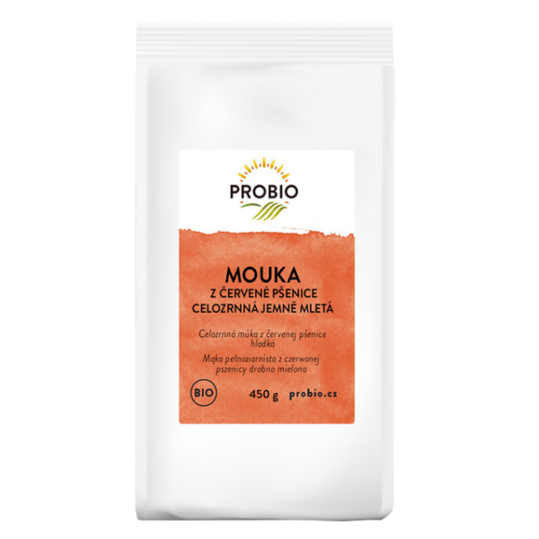 Múka z červenej pšenice celozrnná jemne mletá BIO 450 g PROBIO