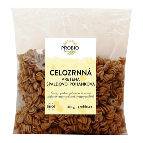 Cestoviny špaldovo pohánkové celozrnné - vrtuľky BIO 300 g PROBIO