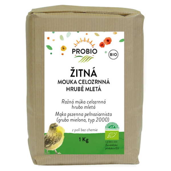 Celozrnná ražná múka hrubo mletá BIO 1 kg PROBIO