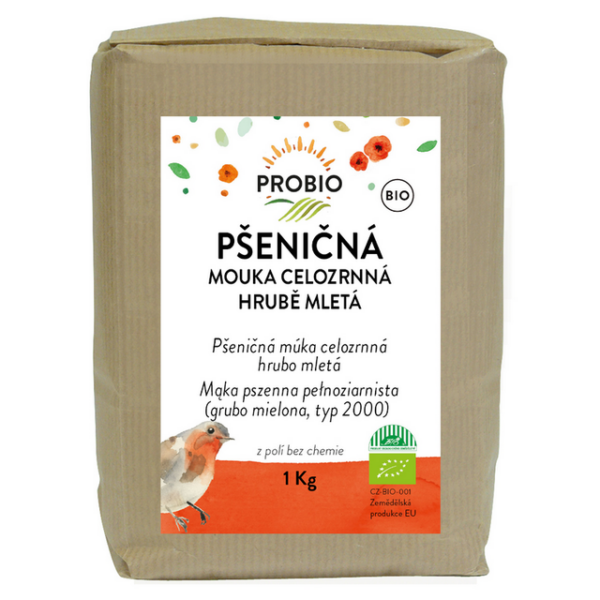 Celozrnná pšeničná múka hrubo mletá BIO 1 kg PROBIO
