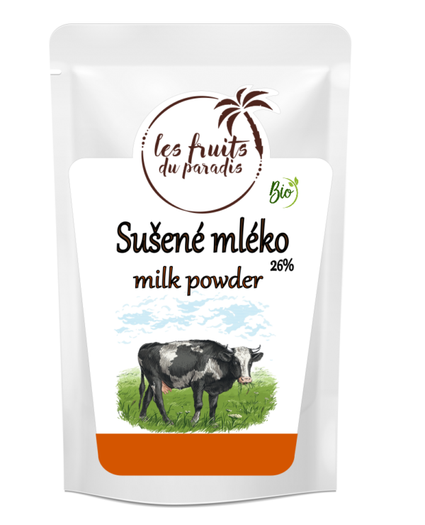 Sušené mlieko 26 % tuku BIO 1 kg LES FRUITS DU PARADIS