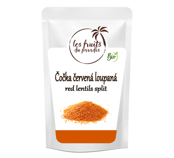 Červená šošovica polovičky BIO 1 kg LES FRUITS DU PARADIS