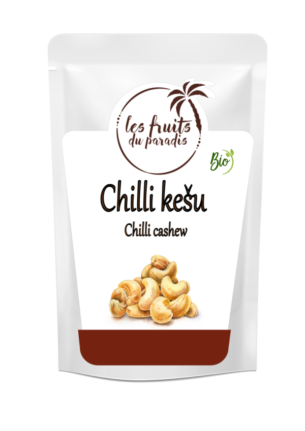 Kešu BIO pražené solené s chilli 500 g LES FRUITS DU PARADIS