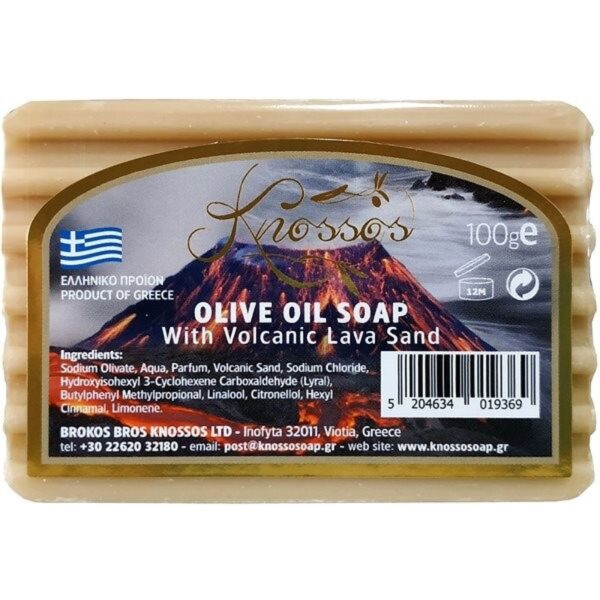 Olivové mýdlo s vulkanickým lávovým pieskom 100 g KNOSSOS